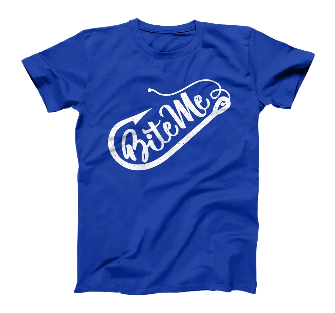 Funny Fisherman Outfit Vintage Fishing Hook Bite Me T-Shirt