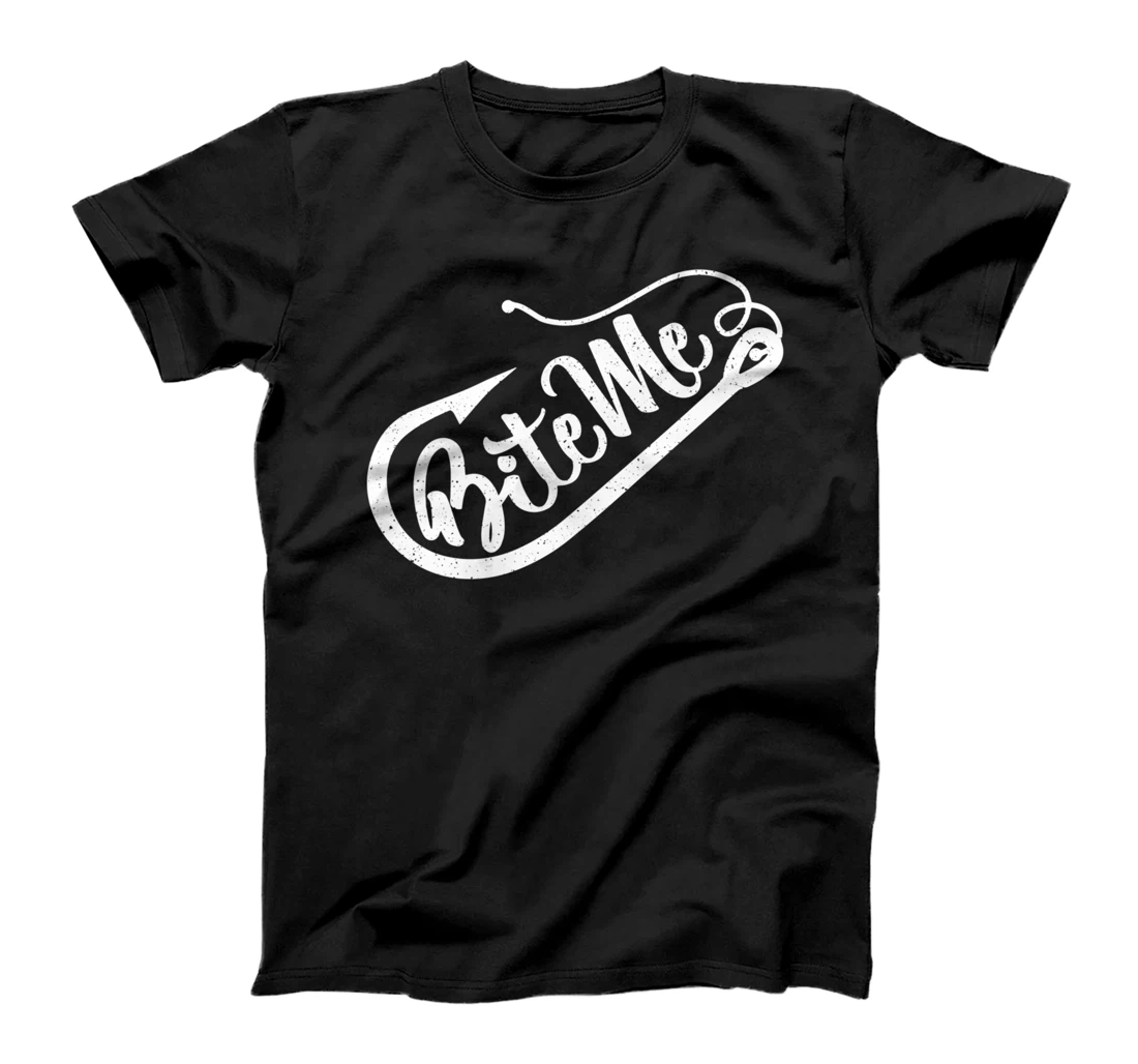 Funny Fisherman Outfit Vintage Fishing Hook Bite Me T-Shirt