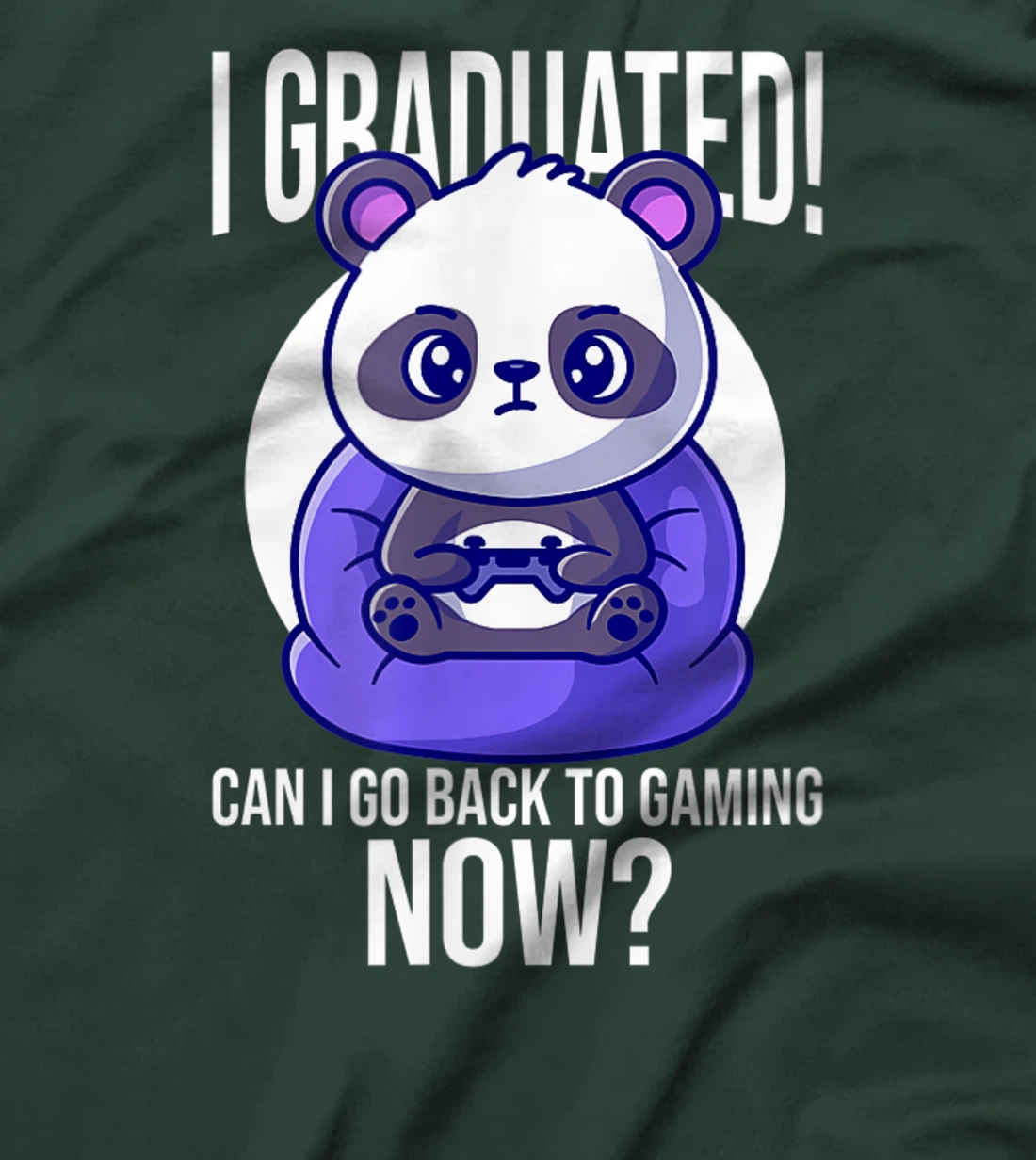 Funny Can I Go Back To Gaming Now Graduating Panda Playing T-Shirt, Kid T-Shirt and Women T-Shirt