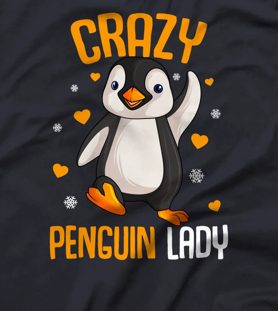Crazy Penguin Lady Girl Women T-Shirt