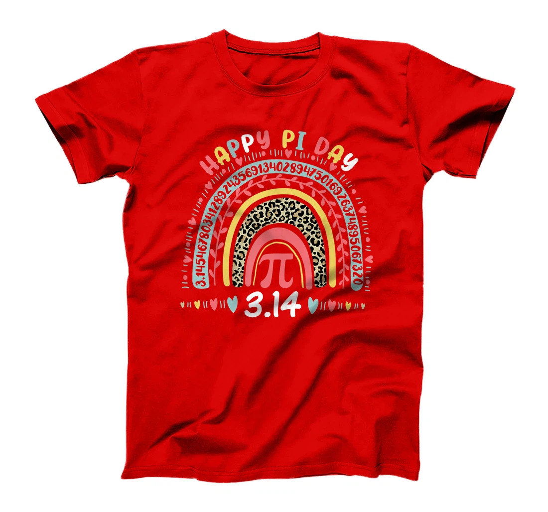 Happy Pi Day Mathematics Math Symbol Teacher Leopard Rainbow T-Shirt, Kid T-Shirt and Women T-Shirt