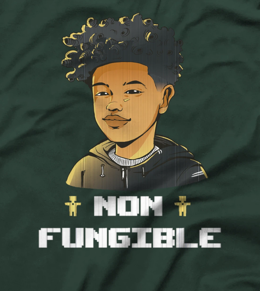 Reusable African American Boy - Pixel Single Design T-Shirt