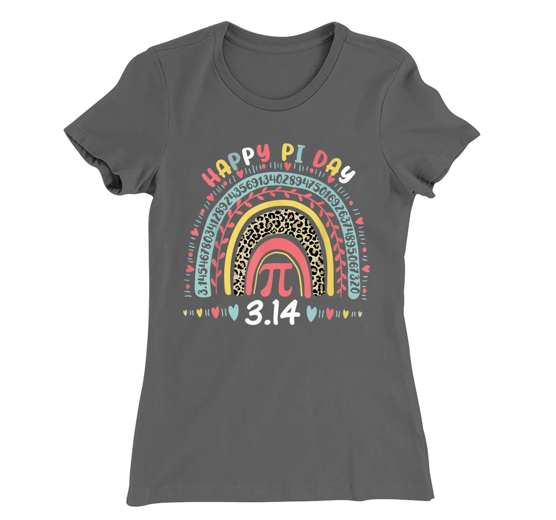 Happy Pi Day Mathematics Math Symbol Teacher Leopard Rainbow T-Shirt, Kid T-Shirt and Women T-Shirt