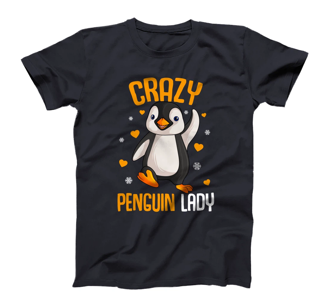 Crazy Penguin Lady Girl Women T-Shirt