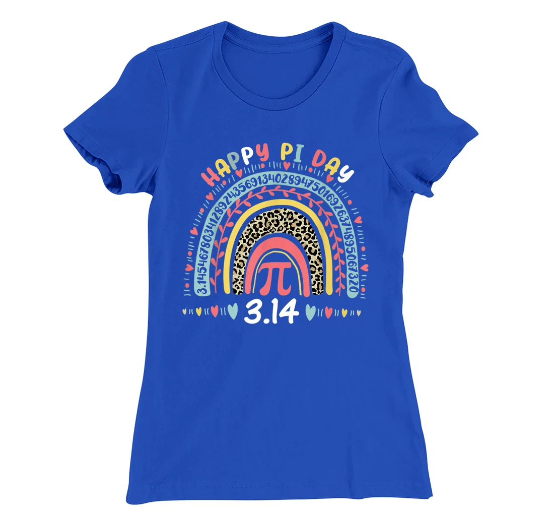 Happy Pi Day Mathematics Math Symbol Teacher Leopard Rainbow T-Shirt, Kid T-Shirt and Women T-Shirt