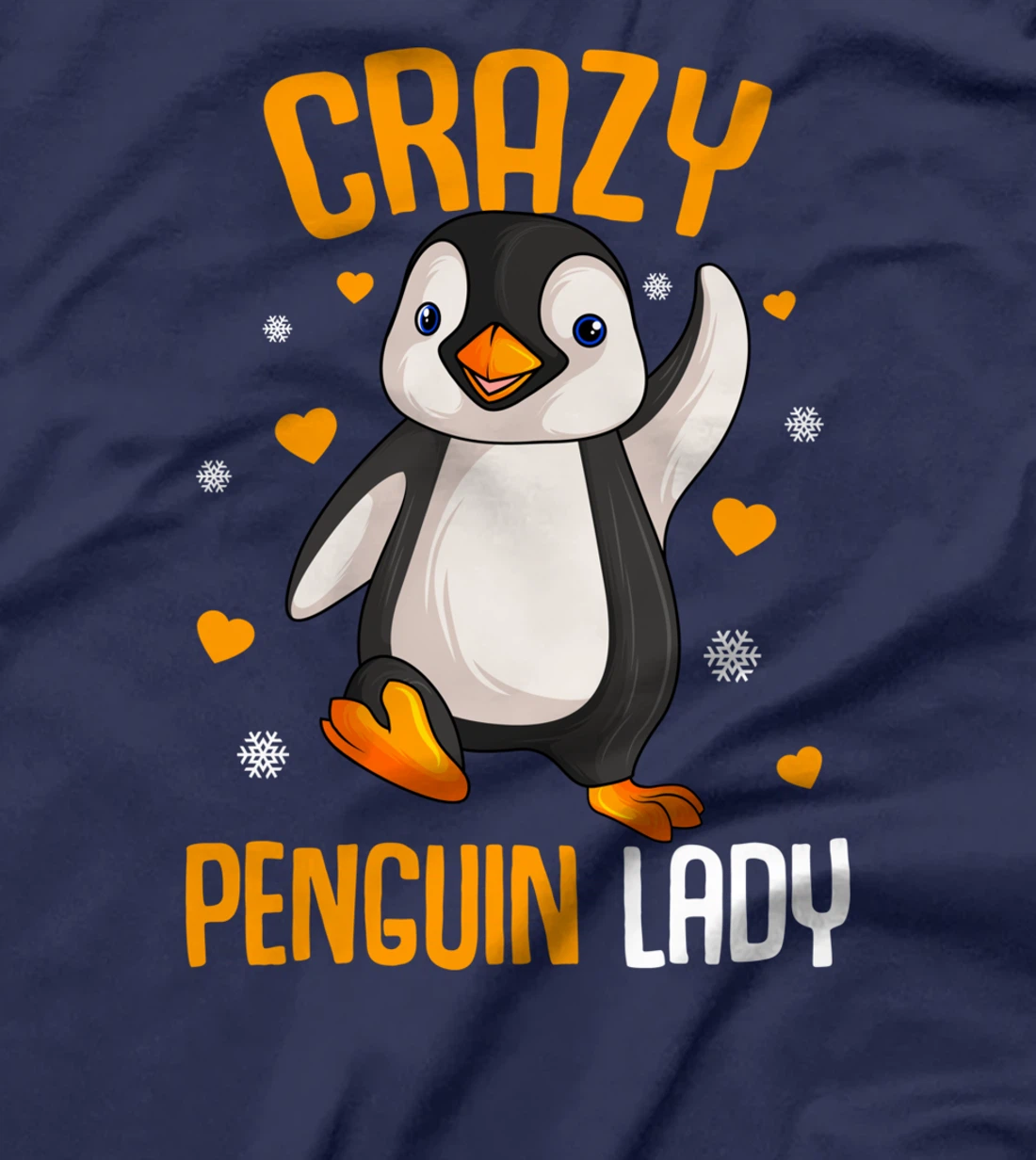 Crazy Penguin Lady Girl Women T-Shirt
