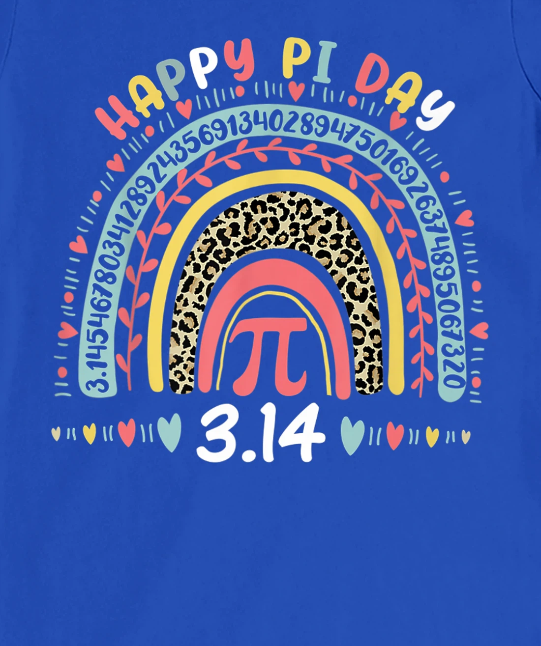 Happy Pi Day Mathematics Math Symbol Teacher Leopard Rainbow T-Shirt, Kid T-Shirt and Women T-Shirt