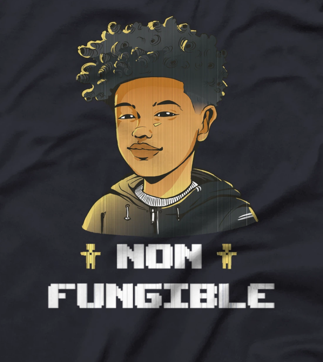 Reusable African American Boy - Pixel Single Design T-Shirt
