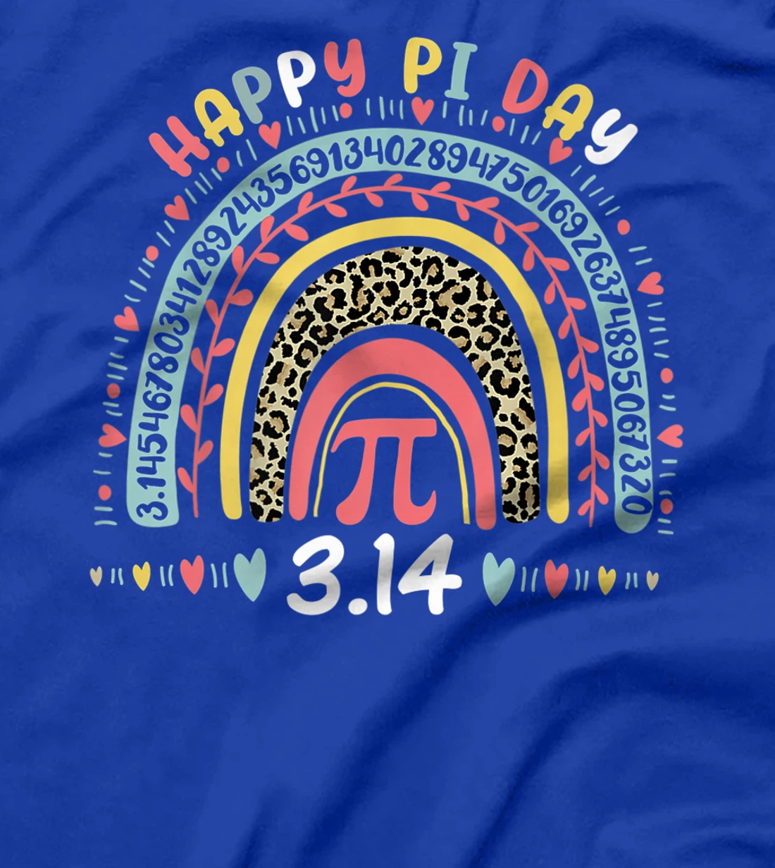 Happy Pi Day Mathematics Math Symbol Teacher Leopard Rainbow T-Shirt, Kid T-Shirt and Women T-Shirt