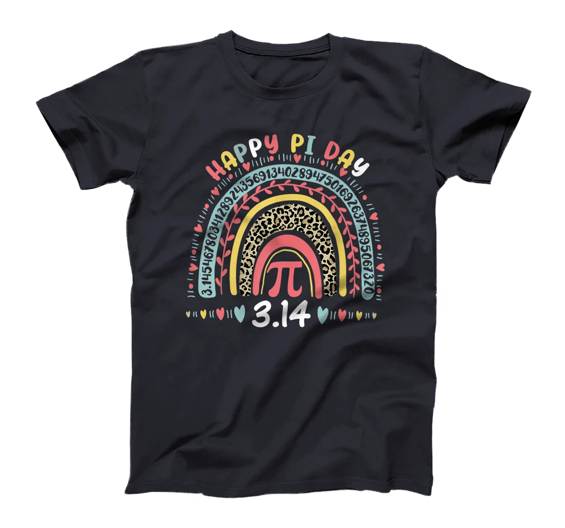 Happy Pi Day Mathematics Math Symbol Teacher Leopard Rainbow T-Shirt, Kid T-Shirt and Women T-Shirt
