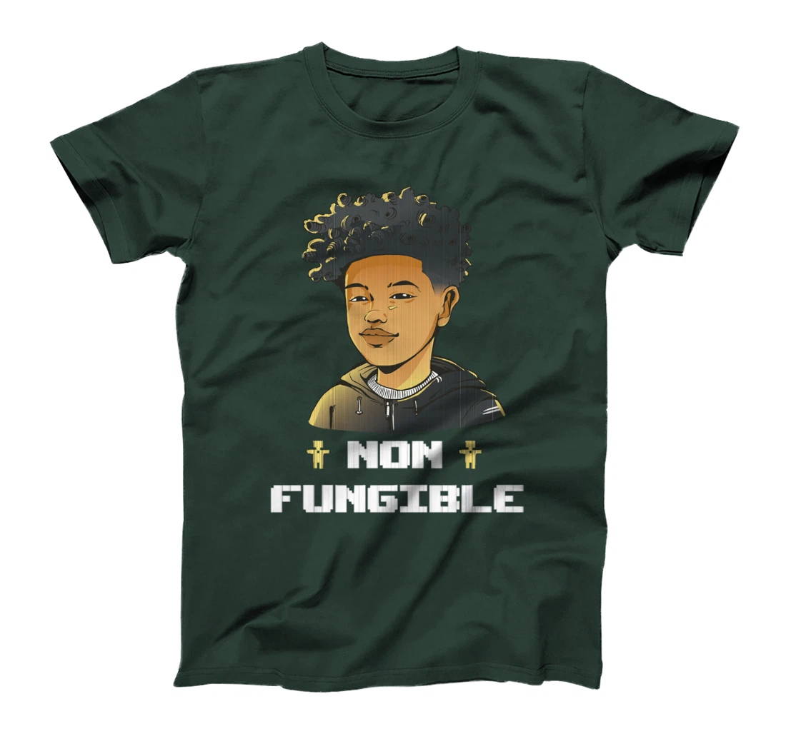 Reusable African American Boy - Pixel Single Design T-Shirt