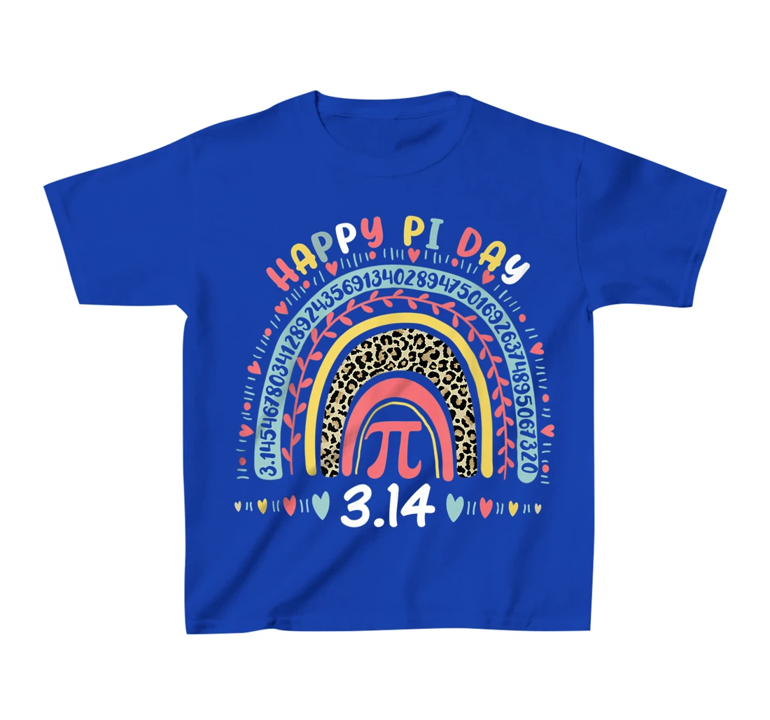 Happy Pi Day Mathematics Math Symbol Teacher Leopard Rainbow T-Shirt, Kid T-Shirt and Women T-Shirt