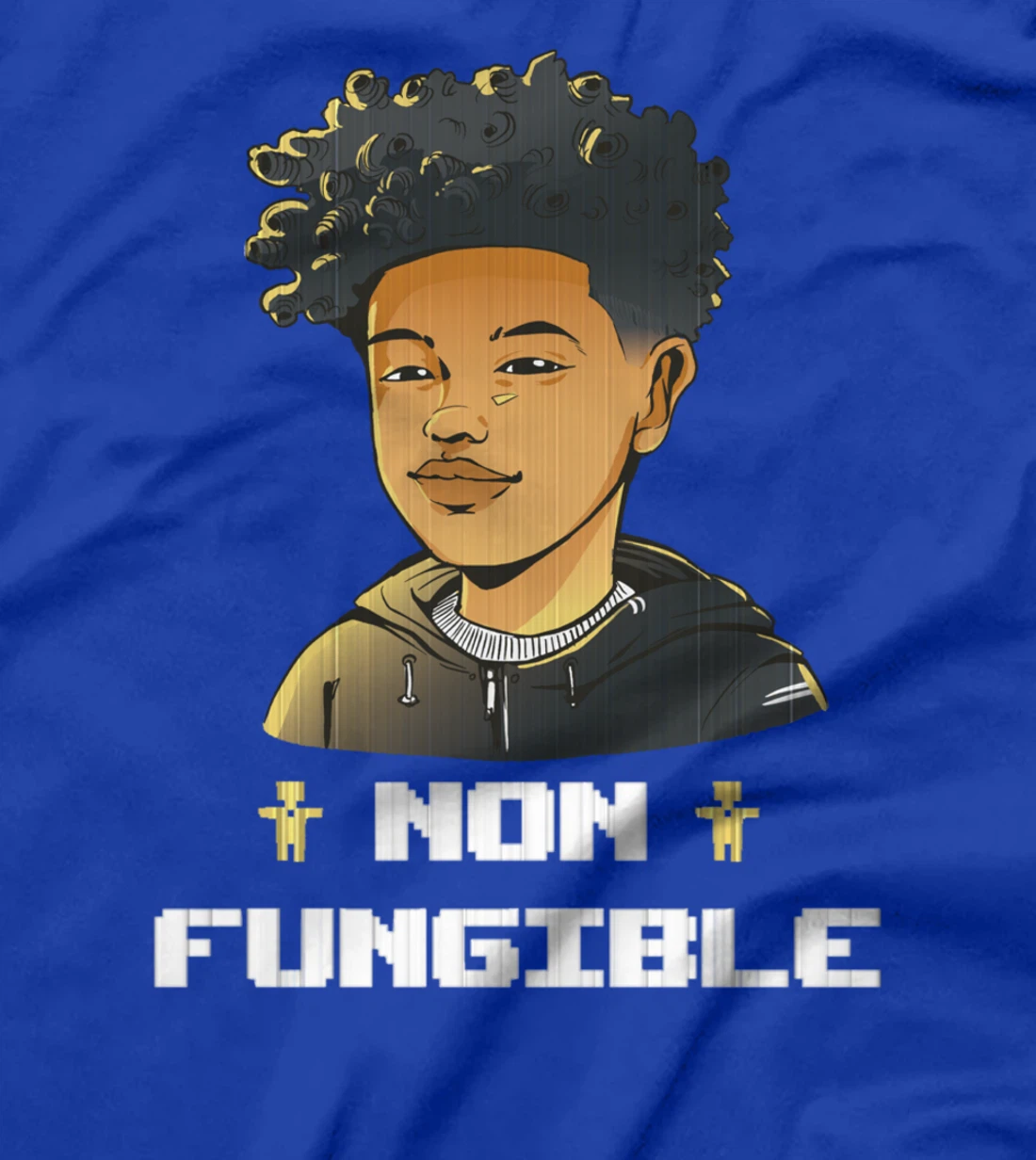 Reusable African American Boy - Pixel Single Design T-Shirt