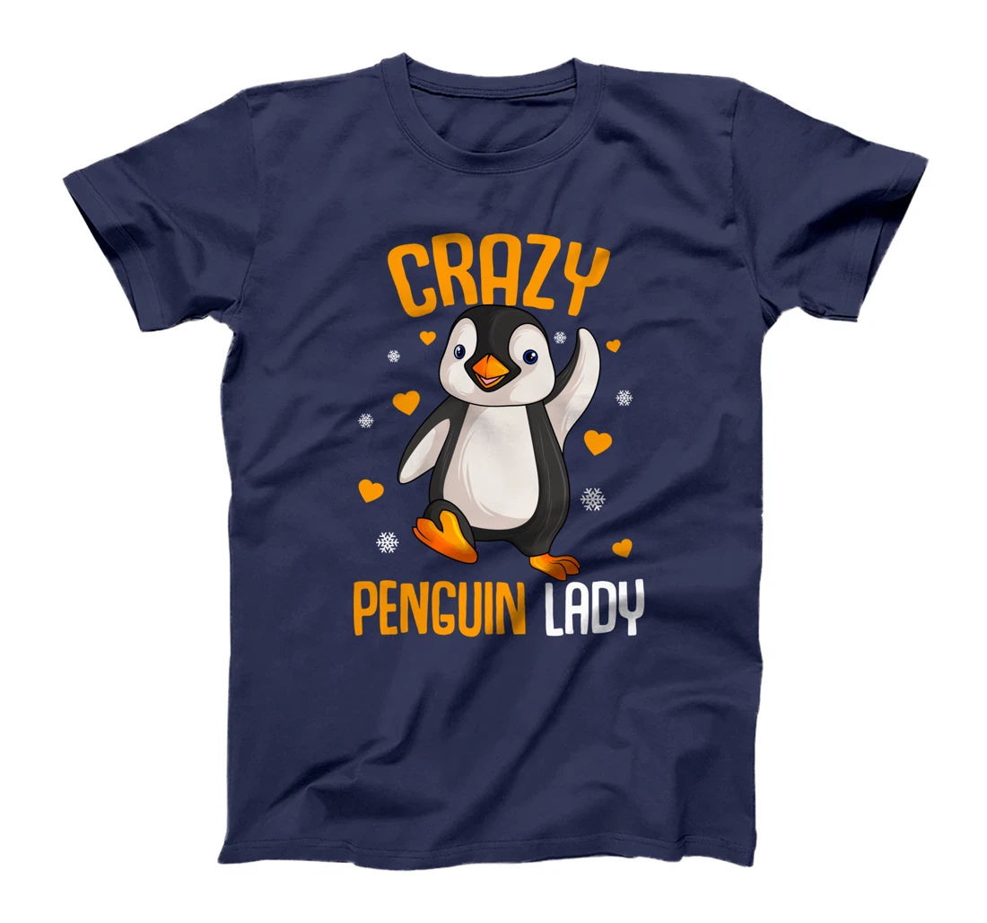 Crazy Penguin Lady Girl Women T-Shirt