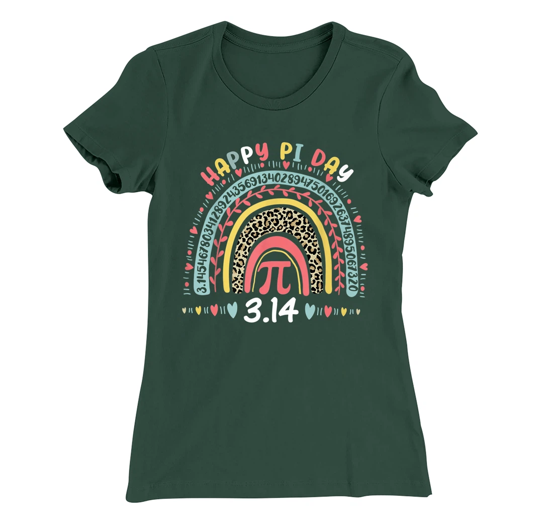 Happy Pi Day Mathematics Math Symbol Teacher Leopard Rainbow T-Shirt, Kid T-Shirt and Women T-Shirt