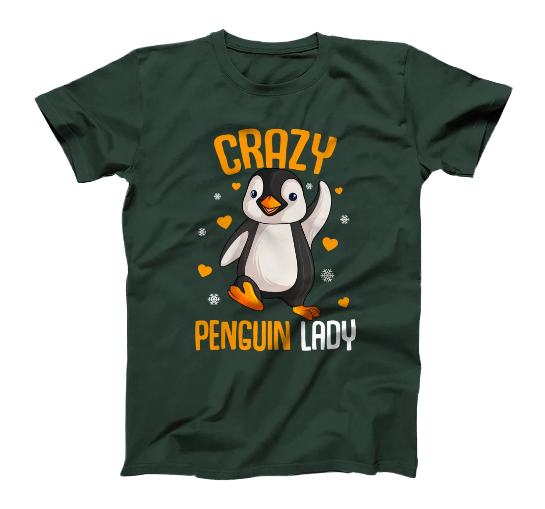 Crazy Penguin Lady Girl Women T-Shirt
