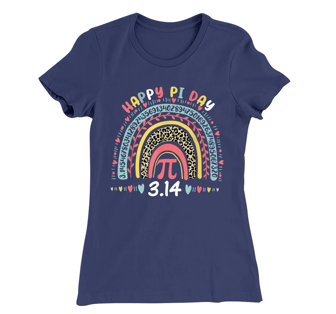 Happy Pi Day Mathematics Math Symbol Teacher Leopard Rainbow T-Shirt, Kid T-Shirt and Women T-Shirt