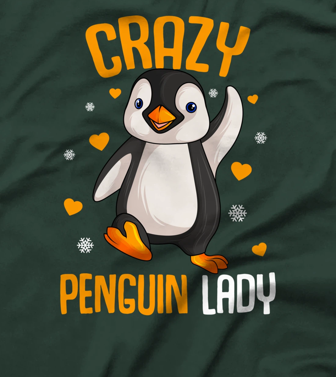 Crazy Penguin Lady Girl Women T-Shirt