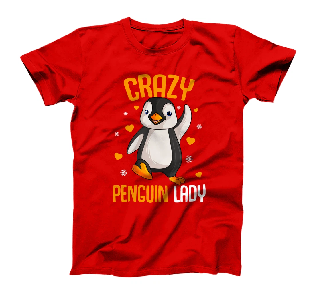 Crazy Penguin Lady Girl Women T-Shirt