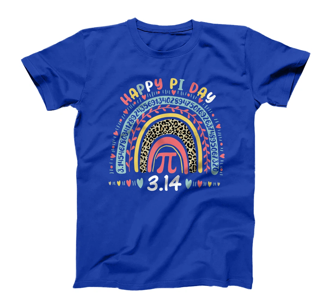 Happy Pi Day Mathematics Math Symbol Teacher Leopard Rainbow T-Shirt, Kid T-Shirt and Women T-Shirt