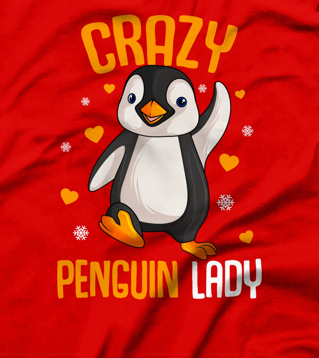 Crazy Penguin Lady Girl Women T-Shirt