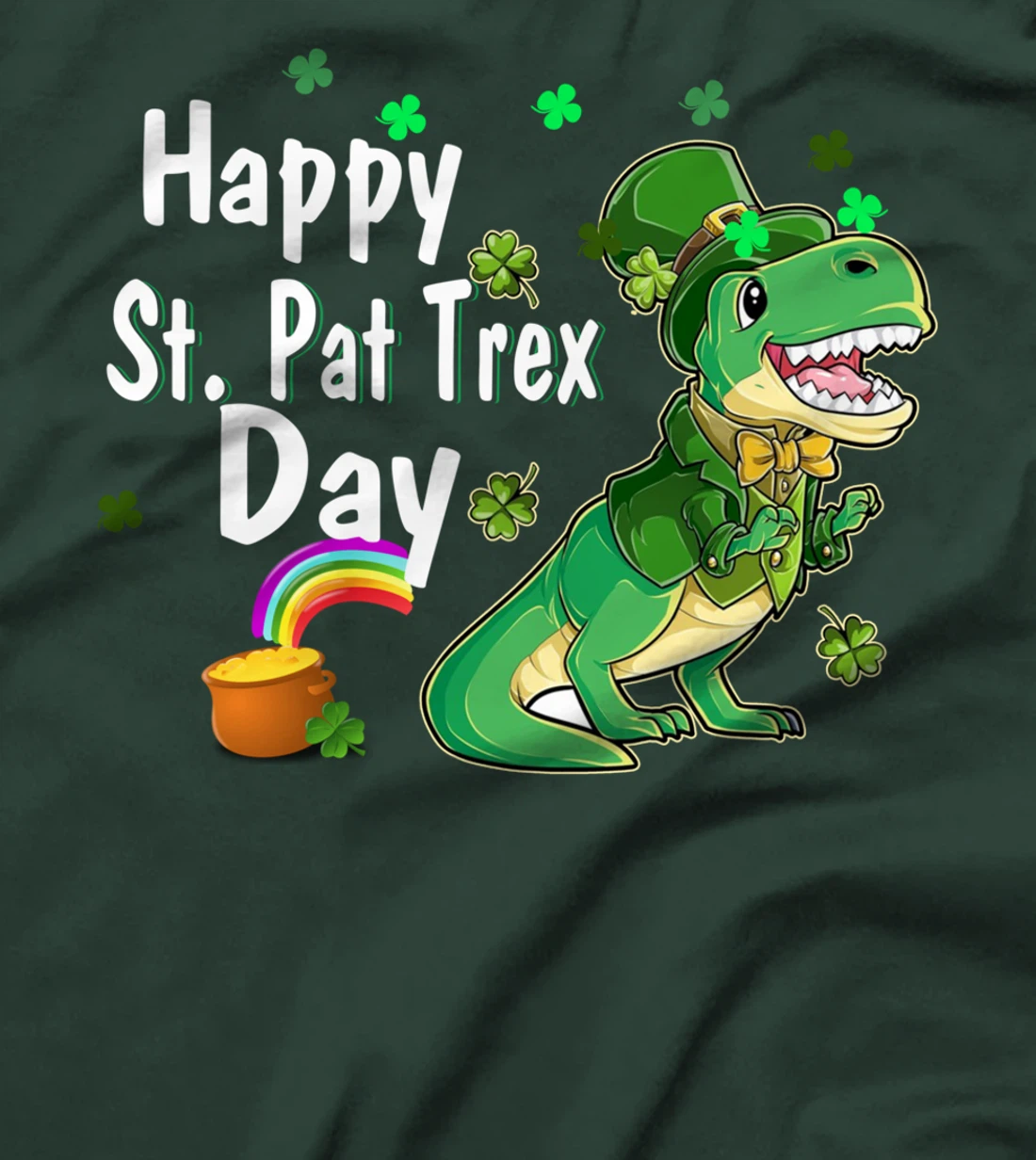 Happy St Pat Trex Day Dino Patricks Day Lucky Toddler Boys T-Shirt