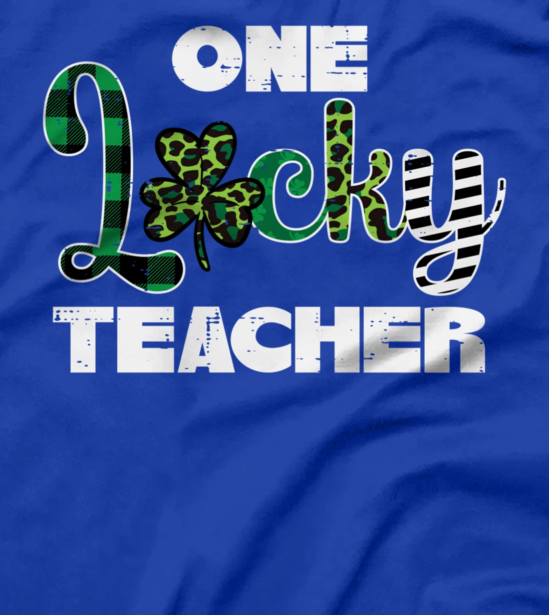 One Lucky Teacher Plaid Leopard St Patricks Day Women T-Shirt