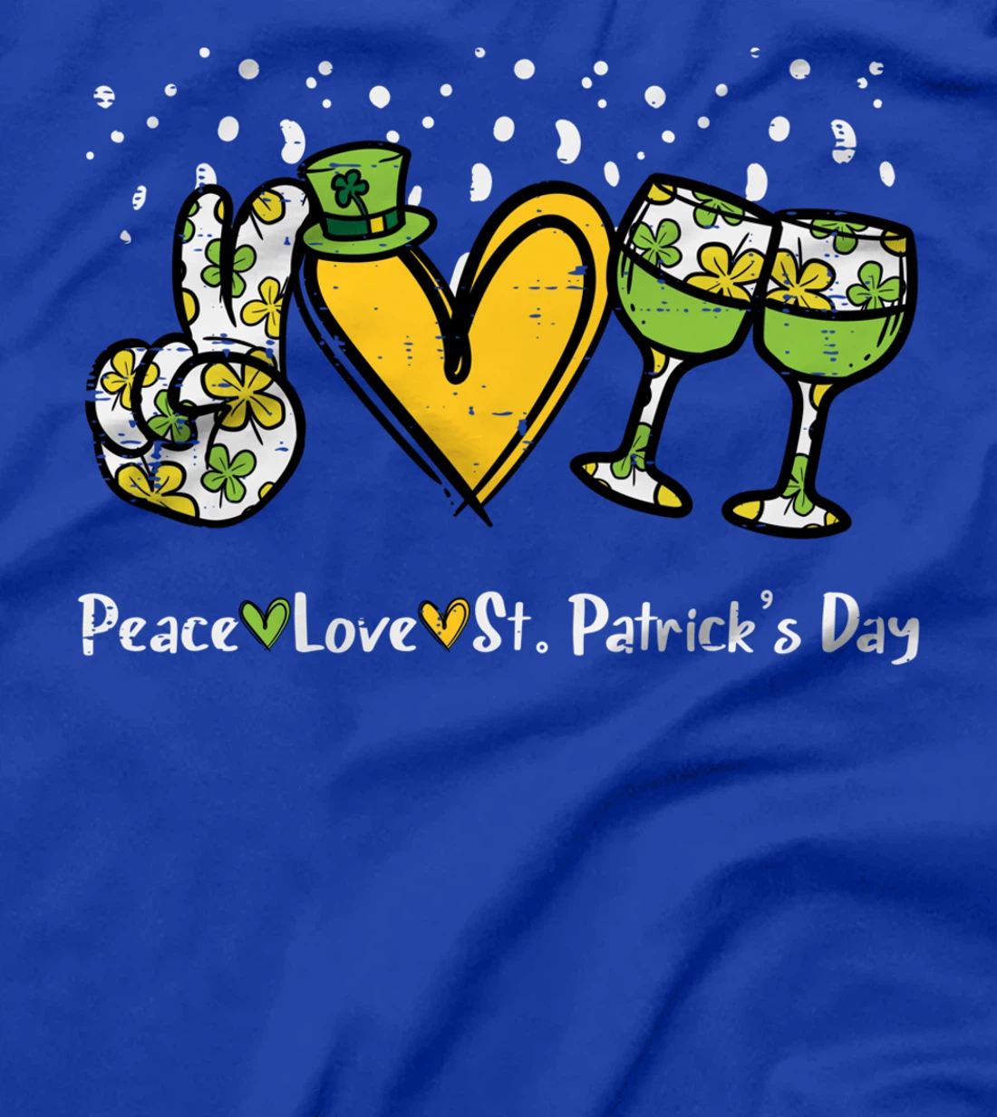 Peace Love St Patricks Day Cute Saint Paddys Shamrock Women T-Shirt
