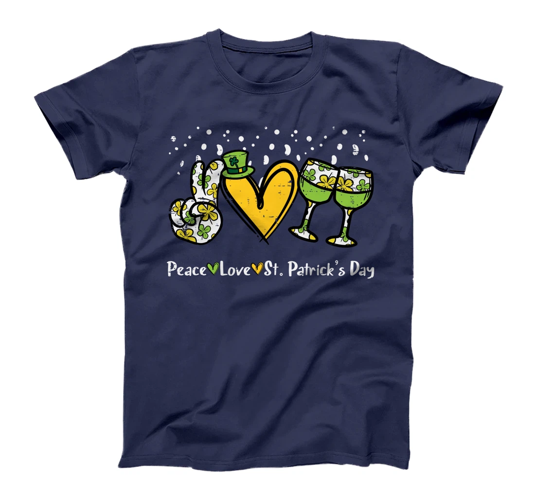 Peace Love St Patricks Day Cute Saint Paddys Shamrock Women T-Shirt