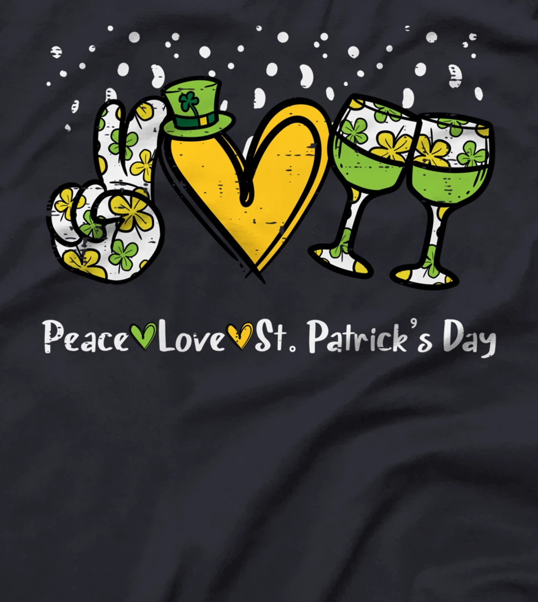 Peace Love St Patricks Day Cute Saint Paddys Shamrock Women T-Shirt