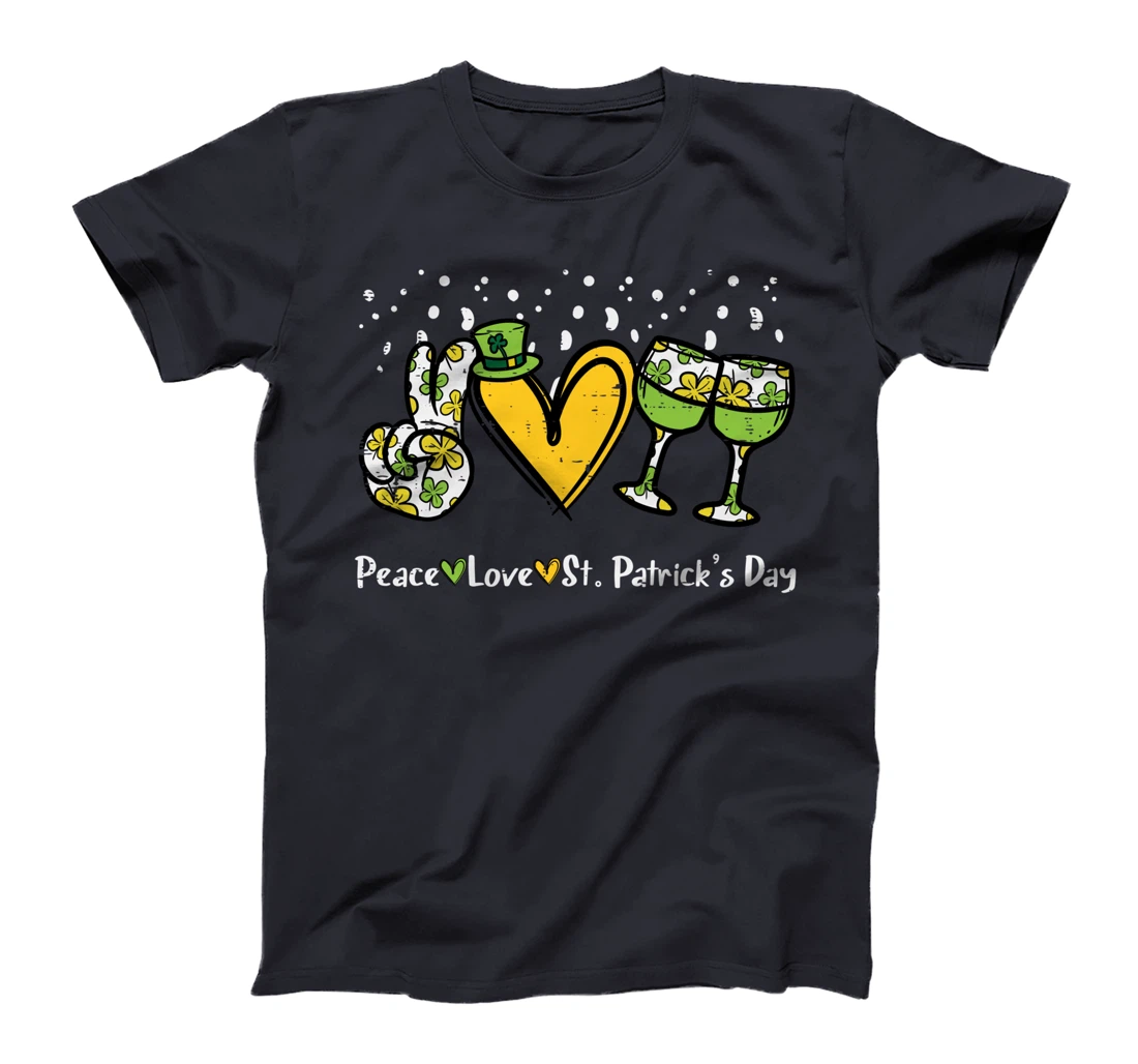 Peace Love St Patricks Day Cute Saint Paddys Shamrock Women T-Shirt