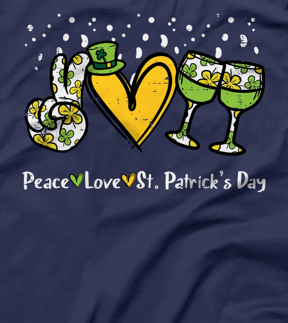 Peace Love St Patricks Day Cute Saint Paddys Shamrock Women T-Shirt