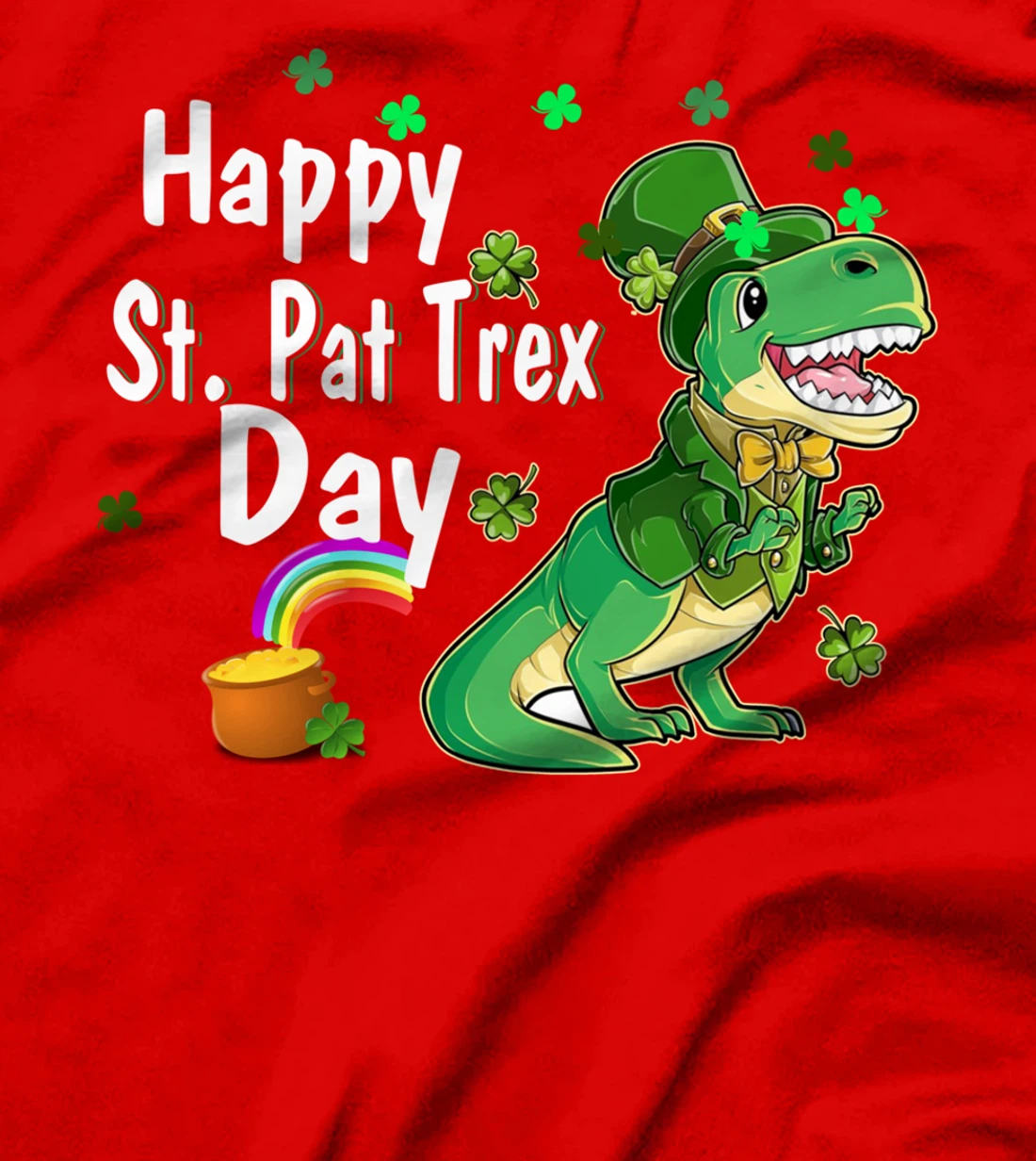 Happy St Pat Trex Day Dino Patricks Day Lucky Toddler Boys T-Shirt