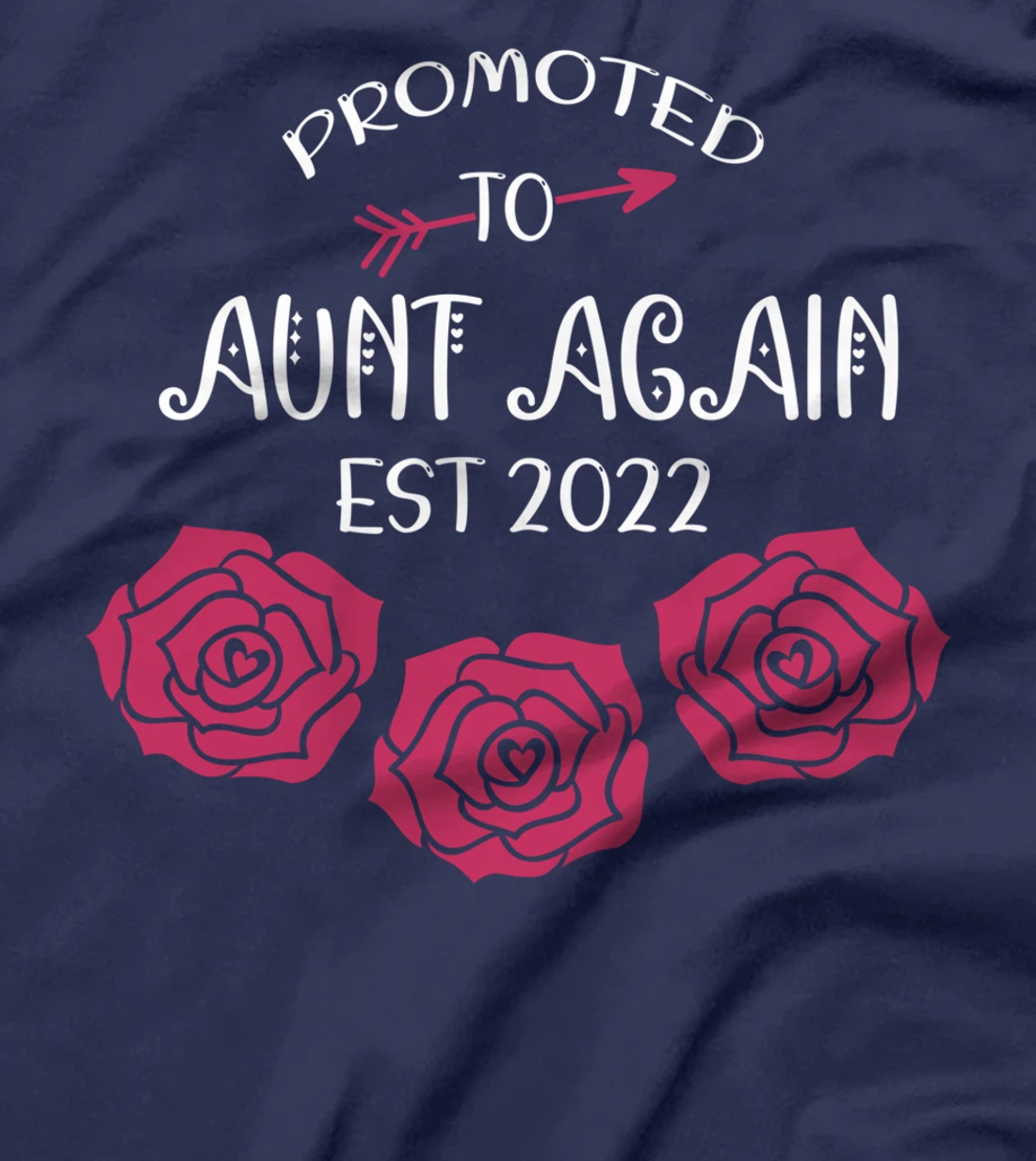 Promoted to Aunt 2022 Again Mom Flowers Pink Pregnancy T-Shirt