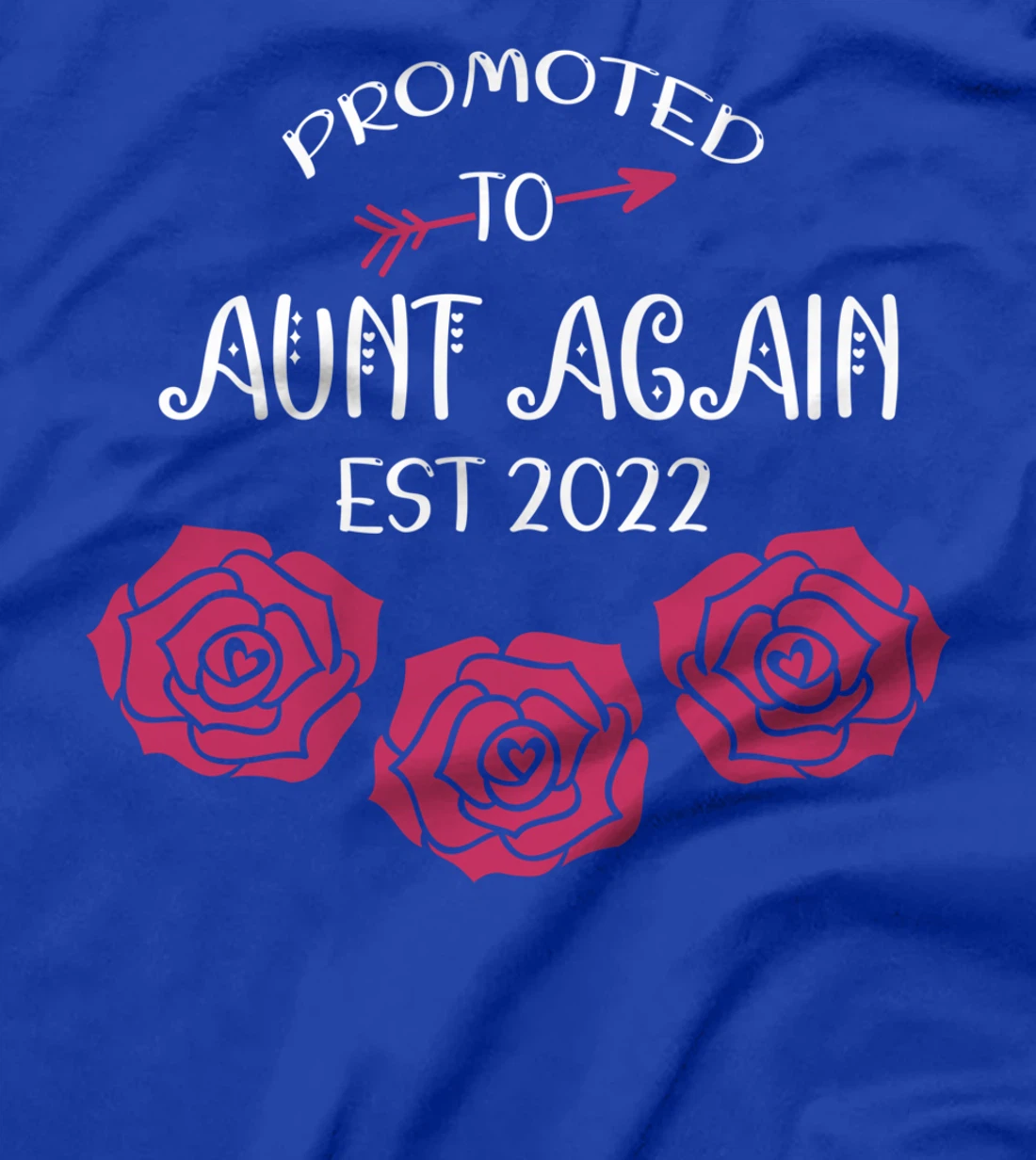 Promoted to Aunt 2022 Again Mom Flowers Pink Pregnancy T-Shirt