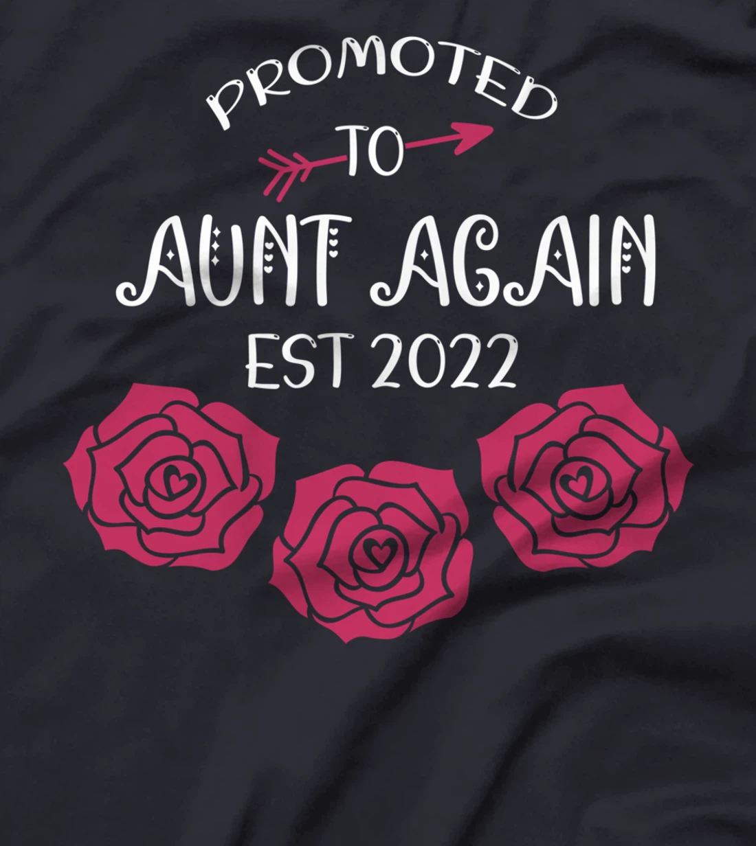 Promoted to Aunt 2022 Again Mom Flowers Pink Pregnancy T-Shirt
