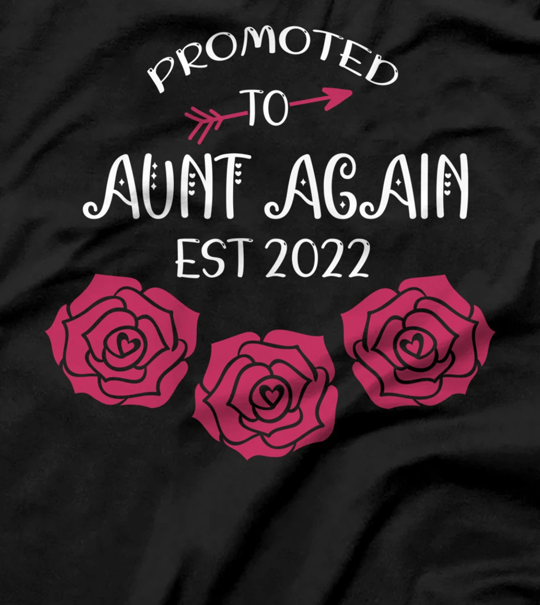 Promoted to Aunt 2022 Again Mom Flowers Pink Pregnancy T-Shirt