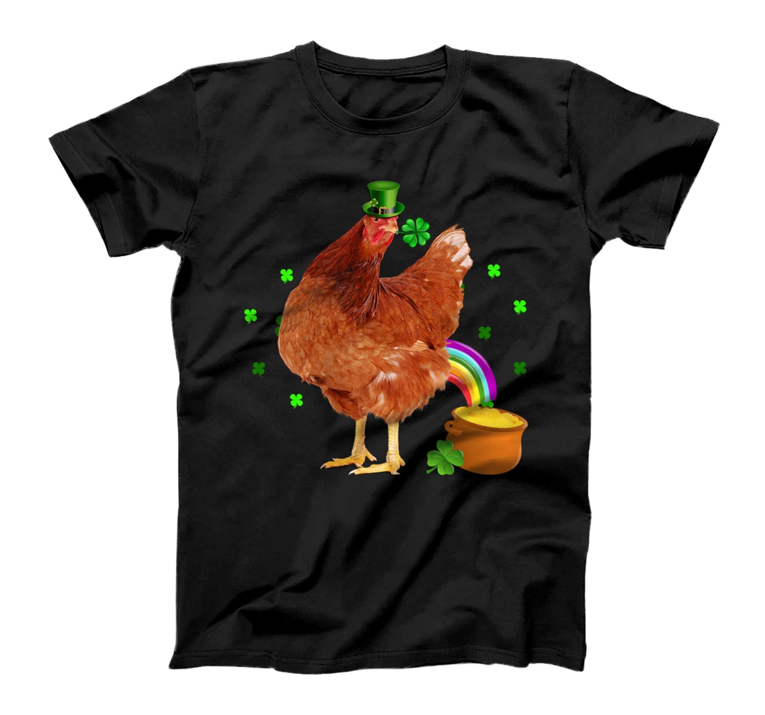 Funny Chicken Leprechaun Hat St. Patrick's Day Shamrock T-Shirt