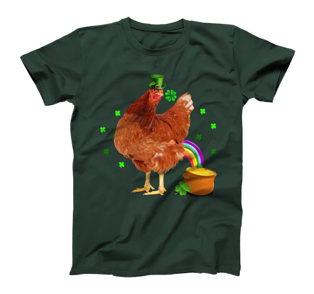 Funny Chicken Leprechaun Hat St. Patrick's Day Shamrock T-Shirt
