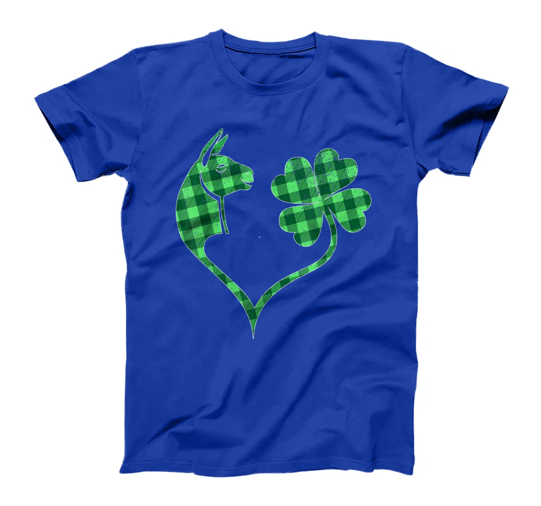 Llama Green Shamrock Buffalo Plaid Happy St. Patrick's Day T-Shirt