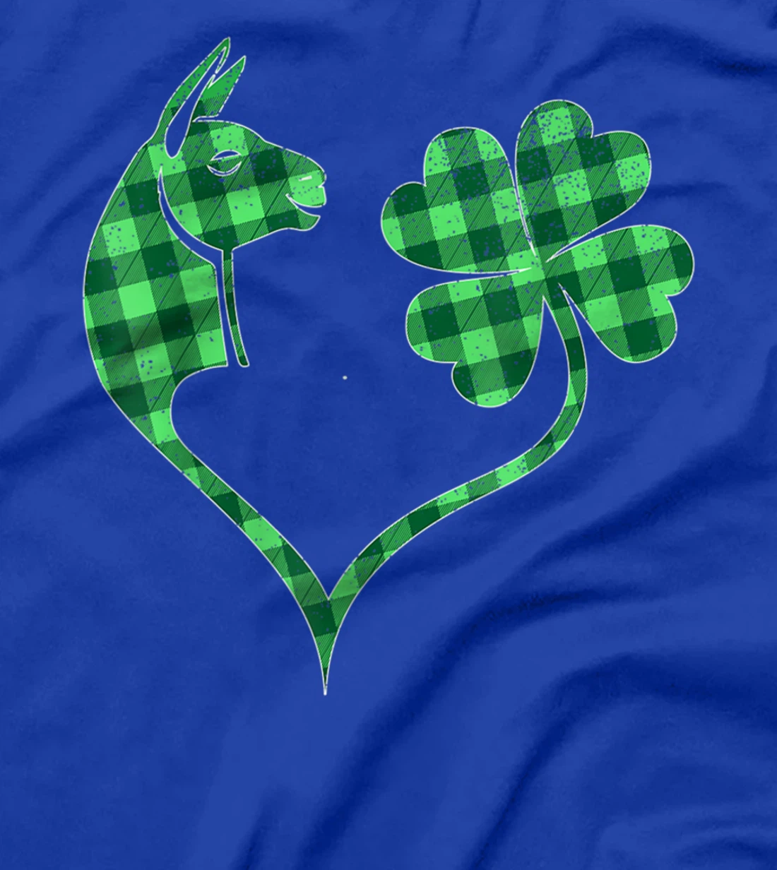 Llama Green Shamrock Buffalo Plaid Happy St. Patrick's Day T-Shirt