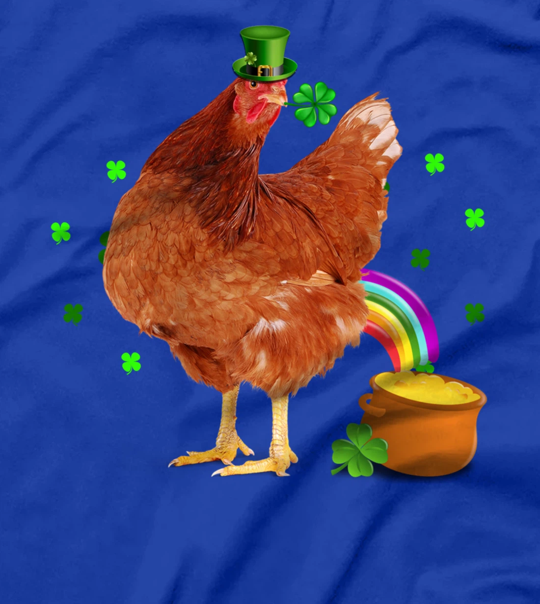 Funny Chicken Leprechaun Hat St. Patrick's Day Shamrock T-Shirt