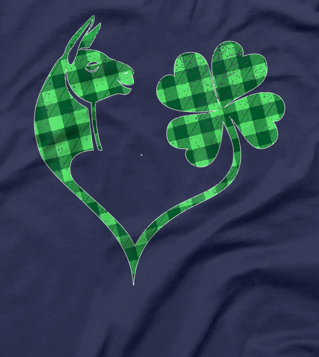 Llama Green Shamrock Buffalo Plaid Happy St. Patrick's Day T-Shirt