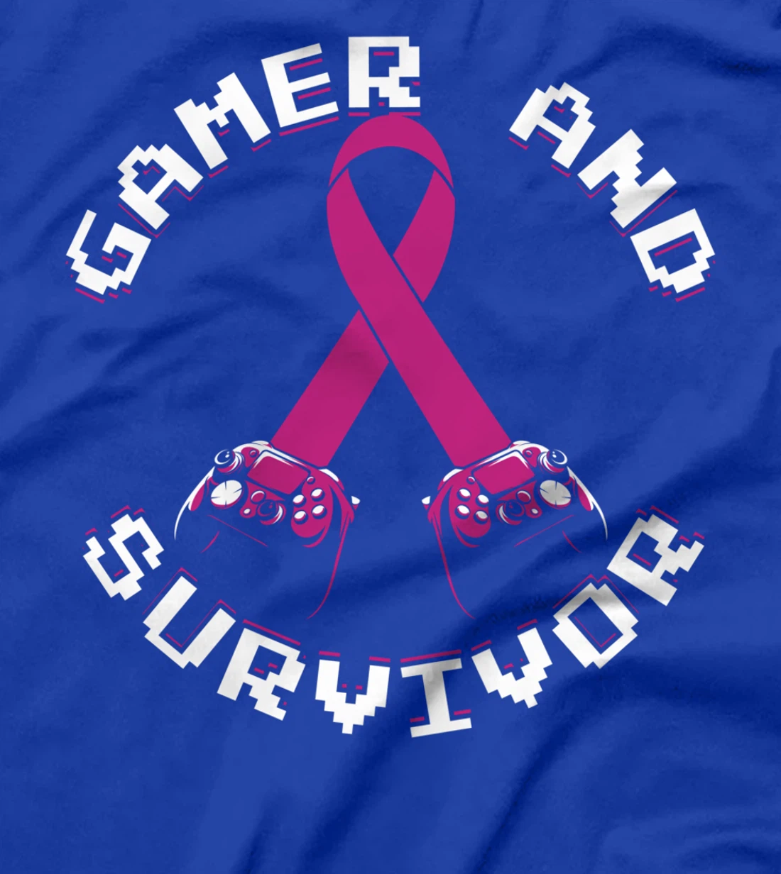 Breast Cancer Awareness Gamer And Survivor Pink Ribbon T-Shirt