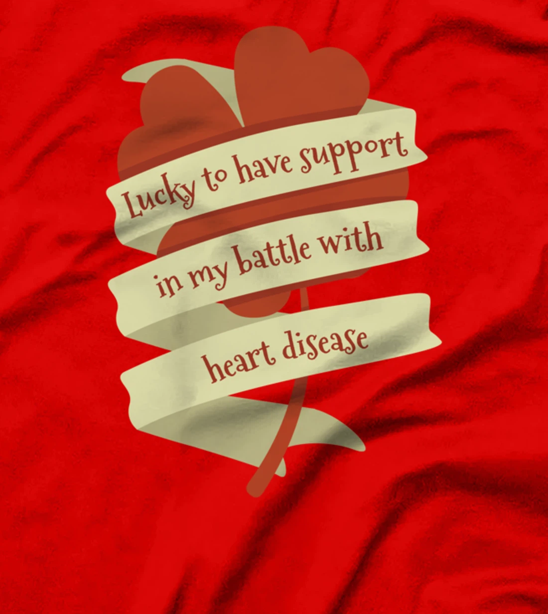 St Patricks Day Four Leaf Clover Heart Disease Awareness T-Shirt