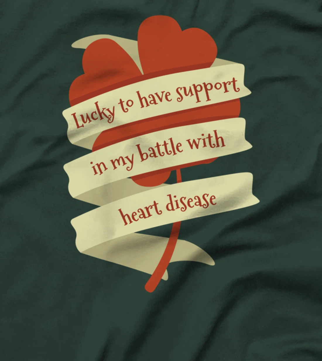St Patricks Day Four Leaf Clover Heart Disease Awareness T-Shirt