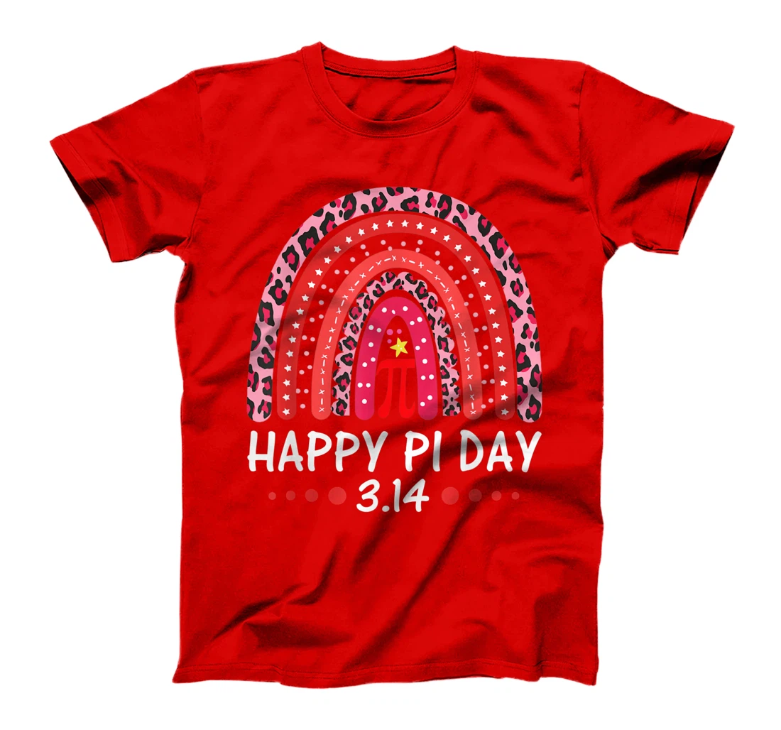 Happy Pi Day Mathematics Math Symbol Teacher Leopard Rainbow T-Shirt, Kid T-Shirt and Women T-Shirt