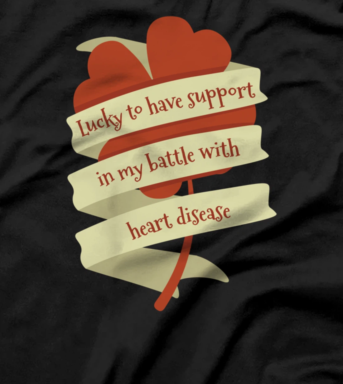 St Patricks Day Four Leaf Clover Heart Disease Awareness T-Shirt