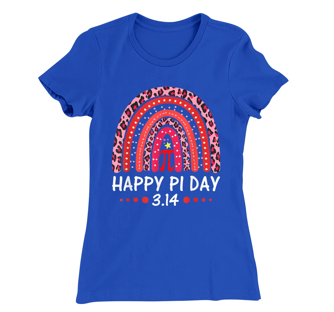 Happy Pi Day Mathematics Math Symbol Teacher Leopard Rainbow T-Shirt, Kid T-Shirt and Women T-Shirt