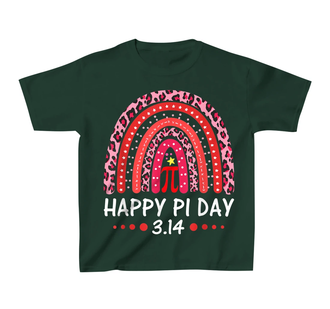 Happy Pi Day Mathematics Math Symbol Teacher Leopard Rainbow T-Shirt, Kid T-Shirt and Women T-Shirt